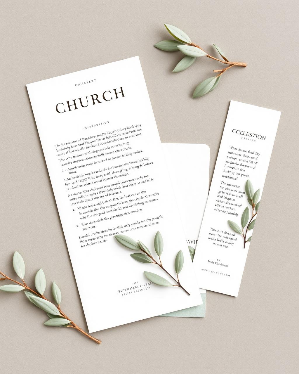 Sunday bulletin & bookmarks